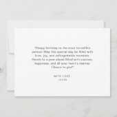 Carte Boho Fleur sauvage Aquarelle moderne Joyeux annive (Dos)