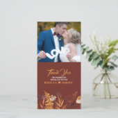 Carte Boho Fleur sauvage Automne Mariage de automne Phot (Debout devant)