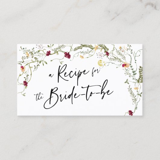 Carte Boho Fleur sauvage de la recette du boîtier  (Devant)