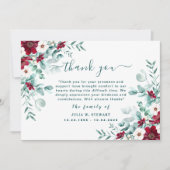 Carte Boho Fleur sauvage Eucalyptus Funérailles Remercie (Devant)