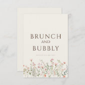 Carte Boho Fleur sauvage Fête des mariées beige si (Devant / Derrière)