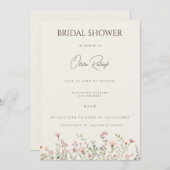 Carte Boho Fleur sauvage Fête des mariées beige si (Devant / Derrière)