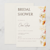 Carte Boho Fleur sauvage Fête des mariées beige si (Devant / Derrière)