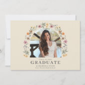 Carte Boho Fleur sauvage Girl Lycée Graduation (Devant)