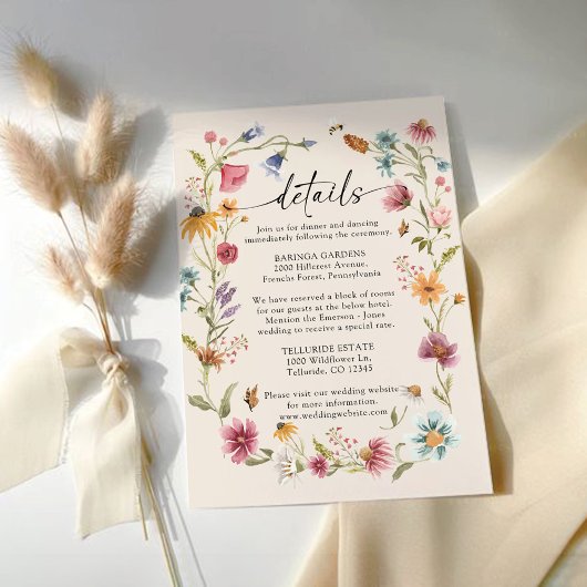 Carte Boho Fleur sauvage Mariage