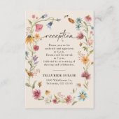 Carte Boho Fleur sauvage Mariage Réception (Devant)