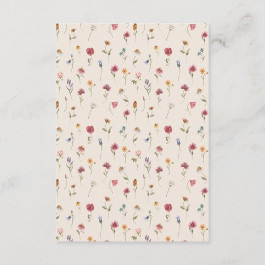 Carte Boho Fleur sauvage Mariage Réception (Dos)