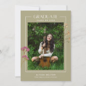 Carte Boho Fleur sauvage Photo Girl Diplôme numérique (Devant)