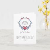 Carte Boho Floral Aquarelle Roses rouges | Fête des mère (Fleur jaune)