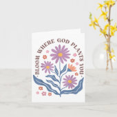 Carte Boho Floral Bloom Where God Plants You Cute Motiva (Fleur jaune)