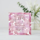 Carte Boho Floral Blush Pink Aquarelle Mariage Inviter (Debout devant)