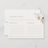 Carte Boho Floral Cocktail Recette (Devant)