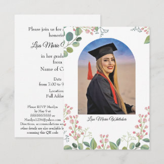Carte Boho Floral College Graduation Party 