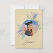 Carte Boho Floral Graduation Party Invite Enclosure (Devant)