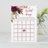 Carte Boho Floral | Jeu de Bingo pour Enterrement de Vie (Debout devant)