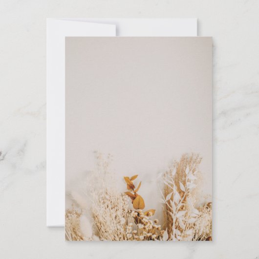 Carte Boho Floral Script Détails du Mariage (Dos)