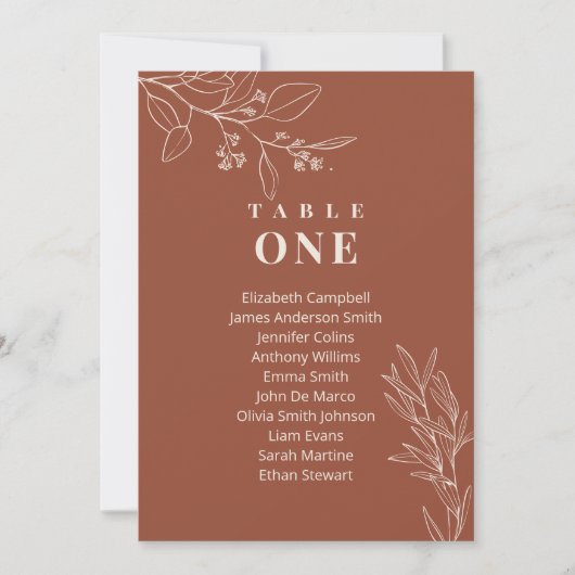 Carte Boho Floral Terracotta Mariage (Devant)