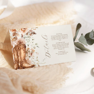 Carte Boho Floral Western Mariage