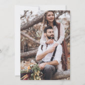 Carte Boho Florals Photo Love Thanks Brown Text Mariage (Dos)