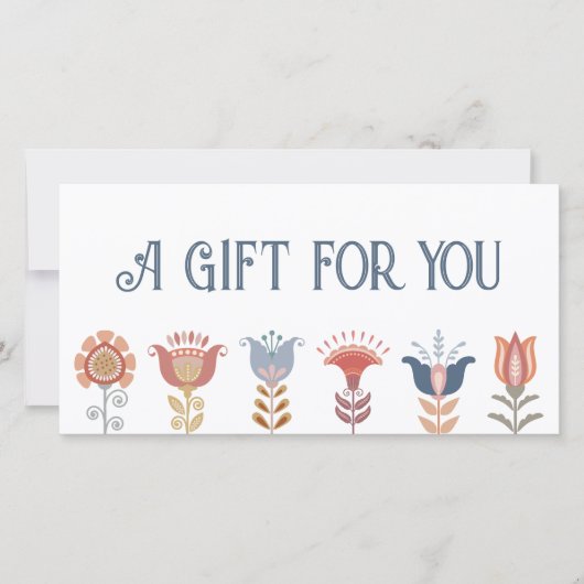 Carte boho folk art fleurs certificat cadeau (Devant)