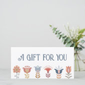 Carte boho folk art fleurs certificat cadeau (Debout devant)