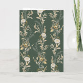 Carte Boho Green Floral Wreath Photo Noël (Dos)