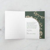 Carte Boho Green Floral Wreath Photo Noël (Intérieur)