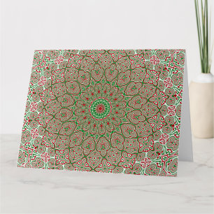 Carte Boho Hippie Funky Trippy Orné Mandala de Noël 