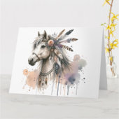 Carte Boho Horloge Aquarelle (Fleur jaune)