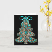 Carte Boho Leopard Christmas Tree Cheetah Print Coquette (Fleur jaune)