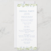 Carte Boho Light Blue WildFlower Wedding Program Card (Dos)