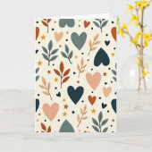 Carte Boho Love Hearts Leaves (Fleur jaune)