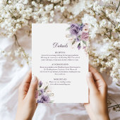 Carte Boho Mave et Lilac Floral Mariage Détails
