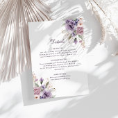 Carte Boho Mave et Lilac Floral Mariage Détails