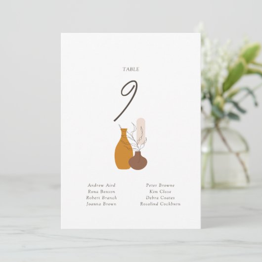 Carte Boho Minimalist Vases Mariage (Debout devant)