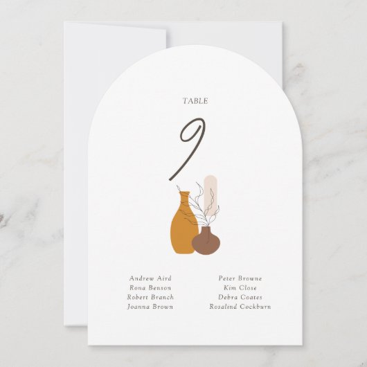 Carte Boho Minimalist Vases Mariage (Devant)