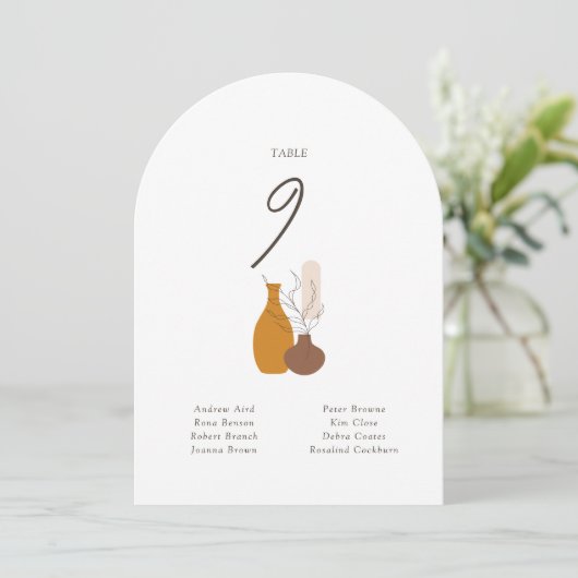 Carte Boho Minimalist Vases Mariage (Debout devant)