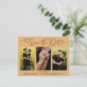 Carte Boho moderne Yellow Photos Mariage Enregistrer la  (Debout devant)