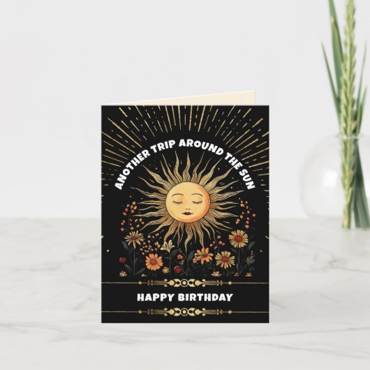 Carte Boho Mystical Sun Anniversaire (Devant)