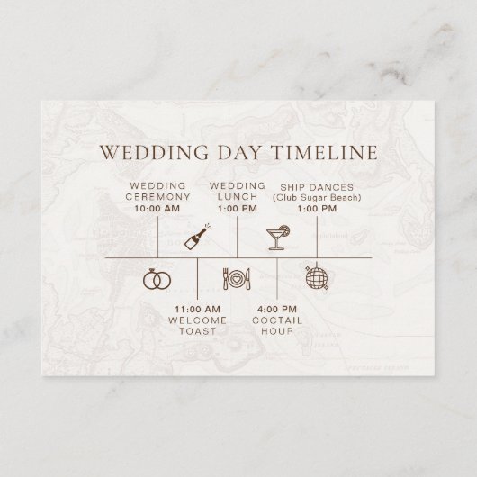 Carte Boho Nautique Mariage Timeline (Dos)