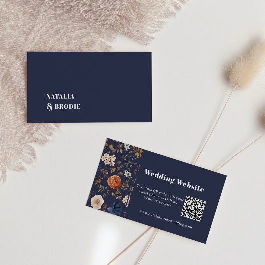 Carte Boho Navy Blue Terracotta Mariage