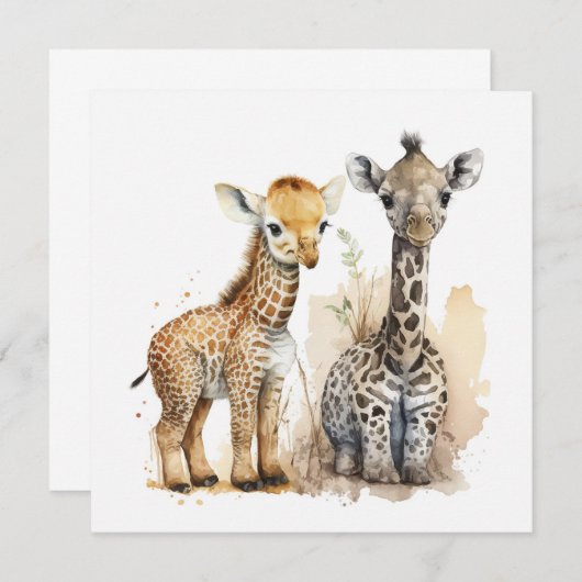 Carte Boho Nursery Scene (Devant / Derrière)