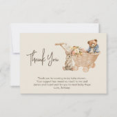 Carte Boho Nursery, Teddy Bear Baby shower Merci (Devant)
