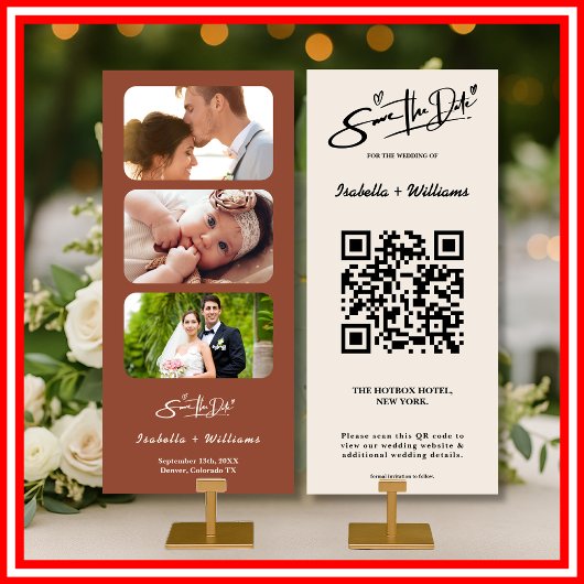 Carte Boho Orange Brûlé | Mariage Moderne Terracotta