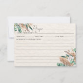 Carte Boho Pampas Grass Eucalyptus Beige Recette (Devant)