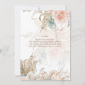 Carte BOHO Pampas Grass Floral Coral Sage Mariage (Dos)