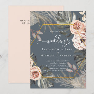 Carte BOHO PAMPAS GRASS Mariage TROPICAL