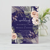 Carte BOHO PAMPAS GRASS Mariage TROPICAL (Debout devant)