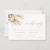 Carte Boho Pampas Mariage Grass RSVP Enclôture (Devant)