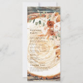 Carte Boho Pampas Rustic Wood Slice Wedding Program  (Dos)